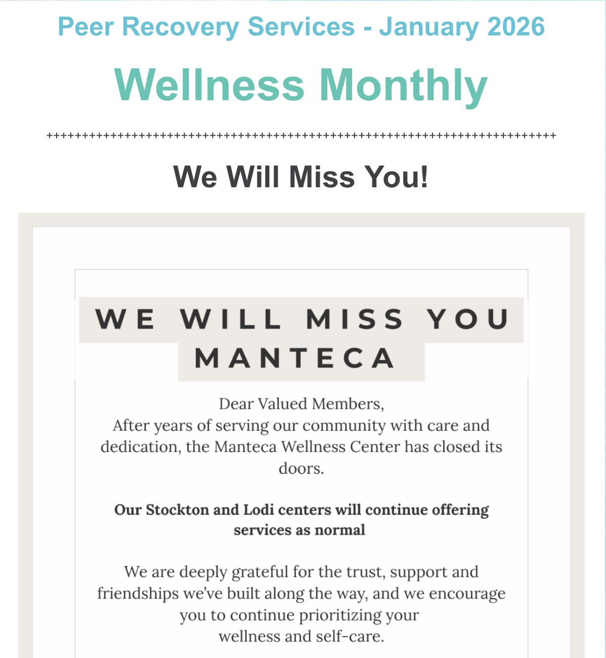 January 2026 Newsletter